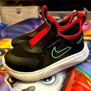 BOYS' NIKE INFANT & TODDLER FLEX PLUS RUNNING SHOES Black/Teal/Red size 7C